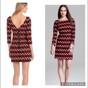 Tracy Reese V-back Shift Dress Geometric Houndstooth NWT Size Small